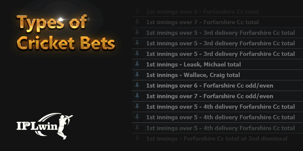 IPLwin Types of cricket bets